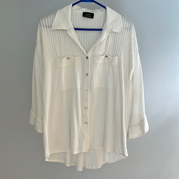 Vici Tops - Vici White Blouse Shirt